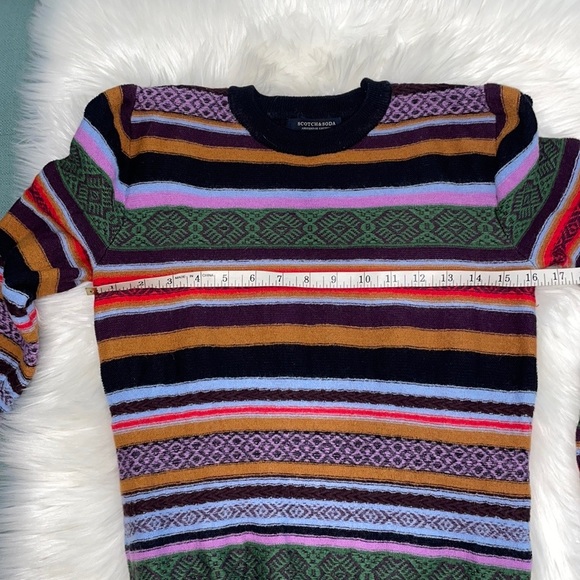 Scotch & Soda Striped Sweater Wool Crew Neck Long Sleeve Pullover Sz S - Picture 10 of 10
